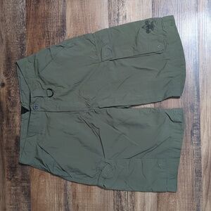 BSA Boy Scouts of America Cargo Shorts Adult Small Olive Green Supplex Nylon